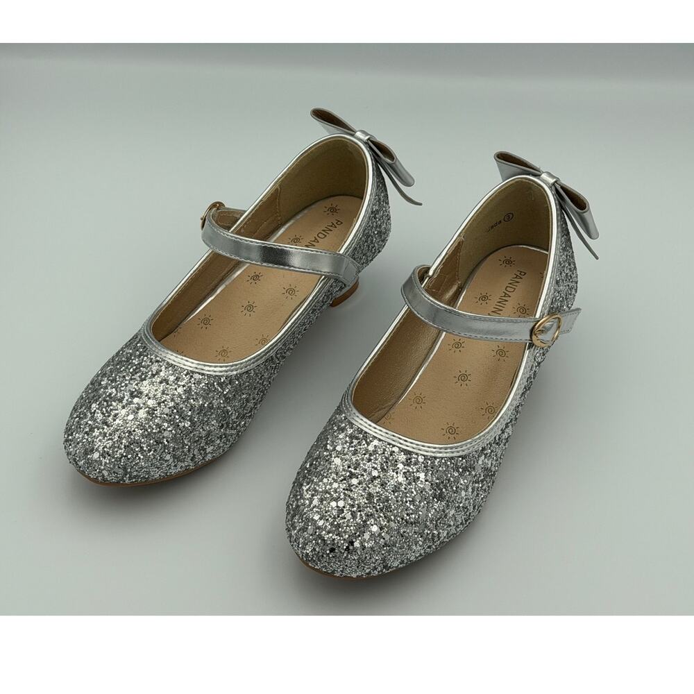 Silver Glitter Mary Jane Little Girls Dress Sz 3 Shoes